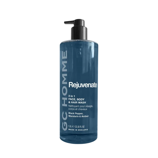 Boutique Homme Rejuvenate 3 in 1 Face, Body & Hair Wash 1l Black Pepper & mandarin - Ansikt-, kropp- og hårvask - JK-Shop