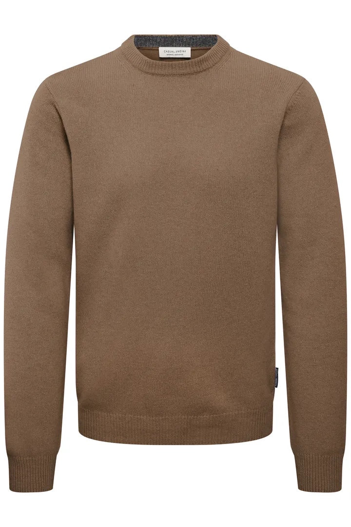 Casual Friday Karl Lambswool Knit, Chocolate Chip Melange, front