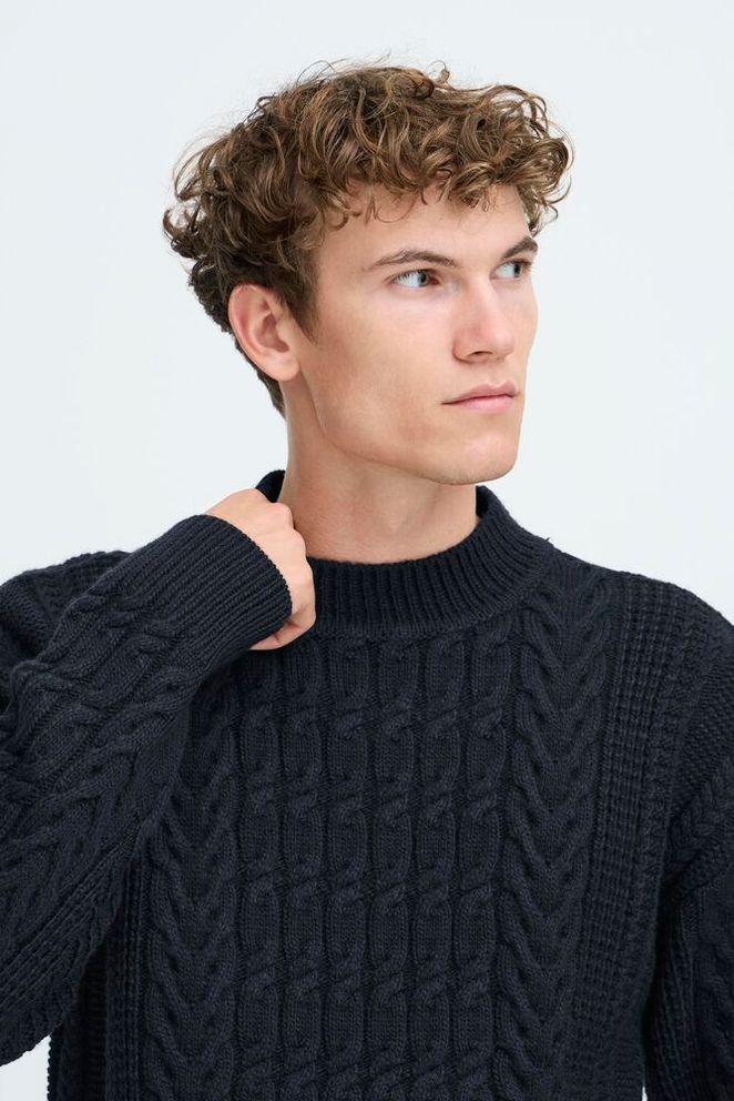 Casual Friday MILLOW cable crew neck knit - Genser - JK-Shop