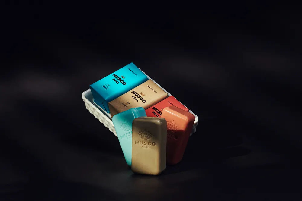 Claus Porto Musgo Real Gift Set Soap Dish & Mini Soaps 3x50g - Gavesett - JK-Shop