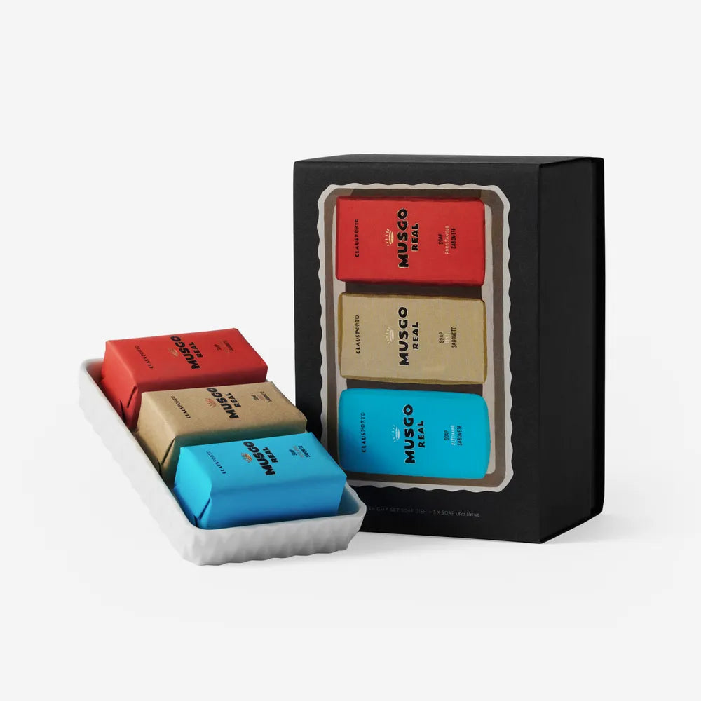 Claus Porto Musgo Real Gift Set Soap Dish & Mini Soaps 3x50g - Gavesett - JK-Shop