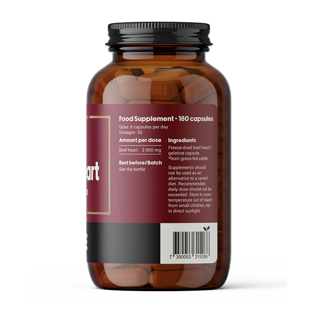 DENSE - Beef Heart - 180 kapsler - Vitaminer & kosttilskudd - JK-Shop