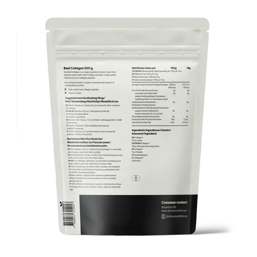 DENSE Collagen Protein - Kollagen protein fra storfe - 500g - Kollagen - JK-Shop