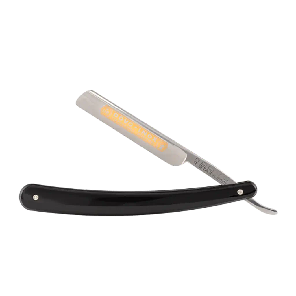 DOVO Straight Razor 3/8"- Black Plastic, Inox-Dovo-J&K Shop