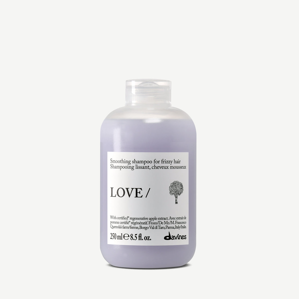 Davines Essential Haircare Love Smooth Shampoo 250 ml, sjampo mot krus i ny emballasje