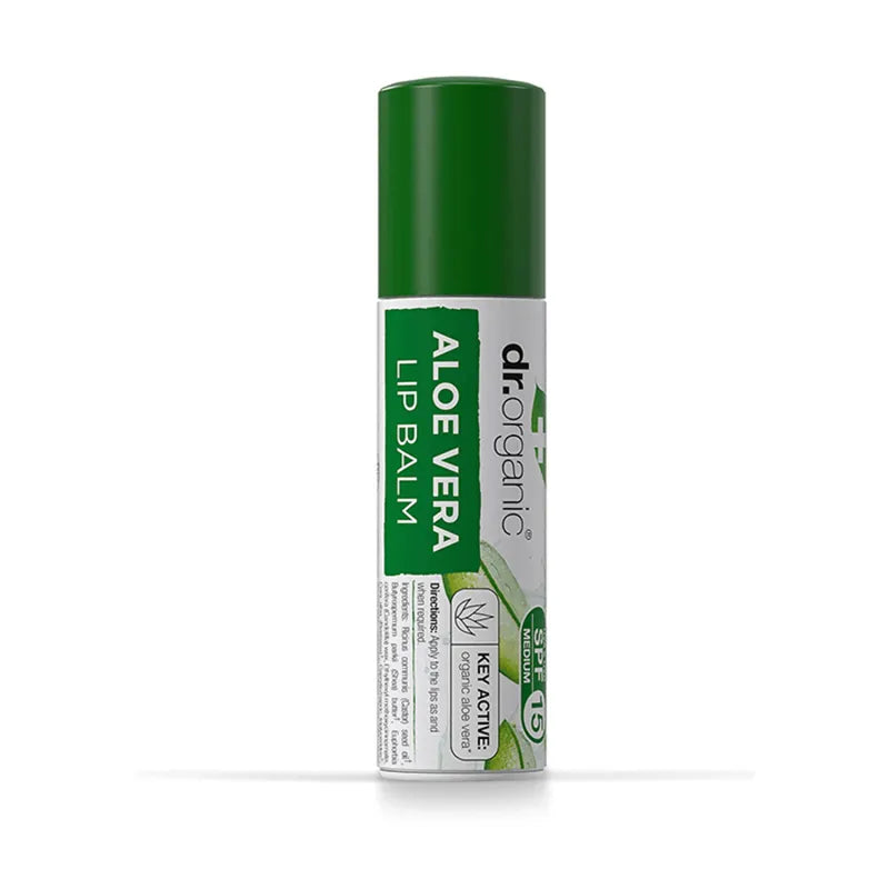 Dr. Organic, Aloe Vera Lip Balm SPF 15 5,7 ml - Leppepomade - JK-Shop