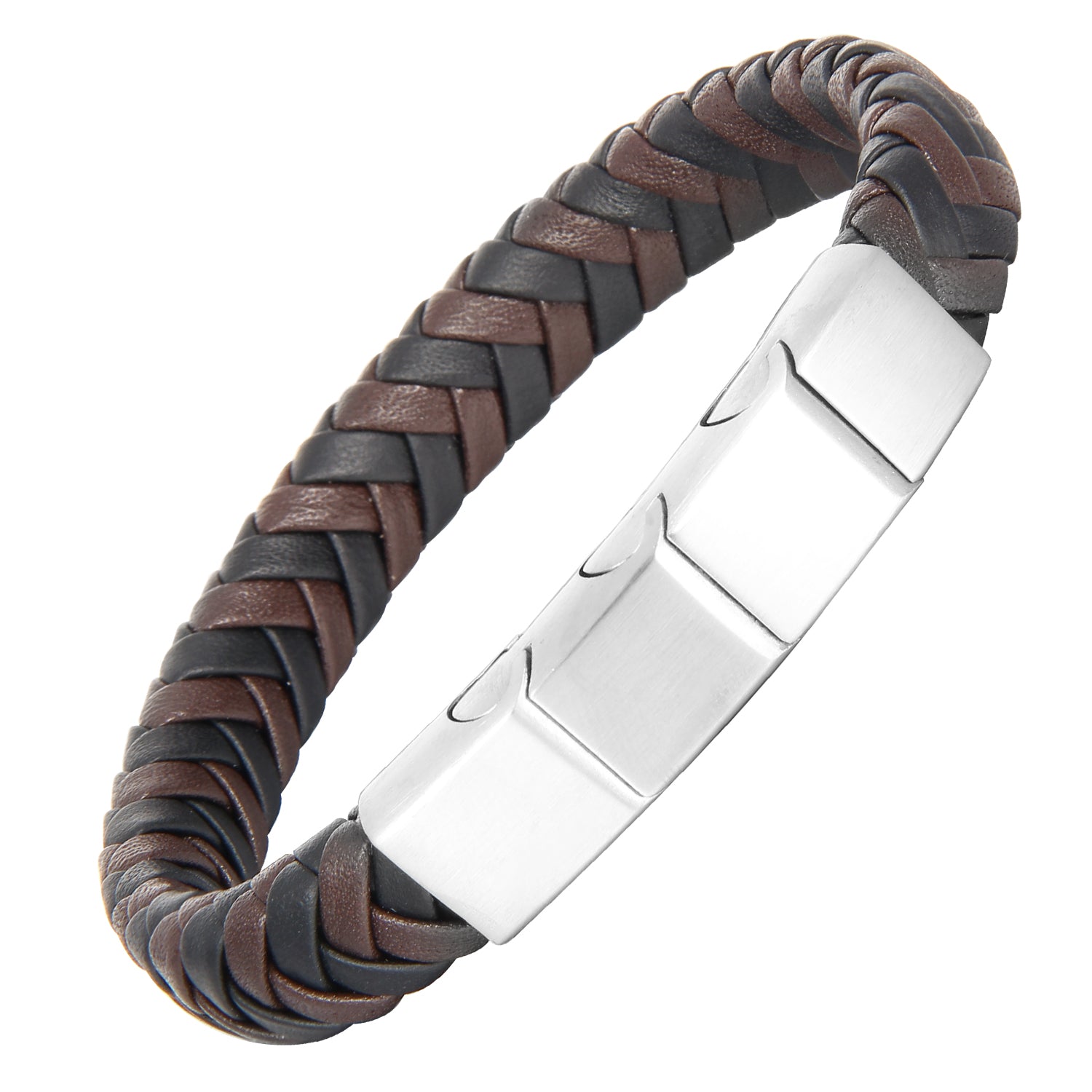 DualTone Magnetico - Flettet Lærarmbånd - Armbånd - JK-Shop