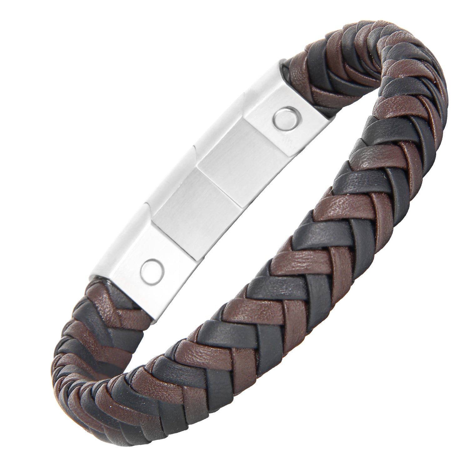 DualTone Magnetico - Flettet Lærarmbånd - Armbånd - JK-Shop