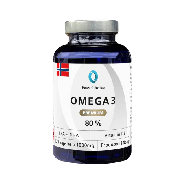 Easy Choice - Omega 3 Premium 1000mg med tilsatt D3- 120 kapsler - Vitaminer & kosttilskudd - JK-Shop