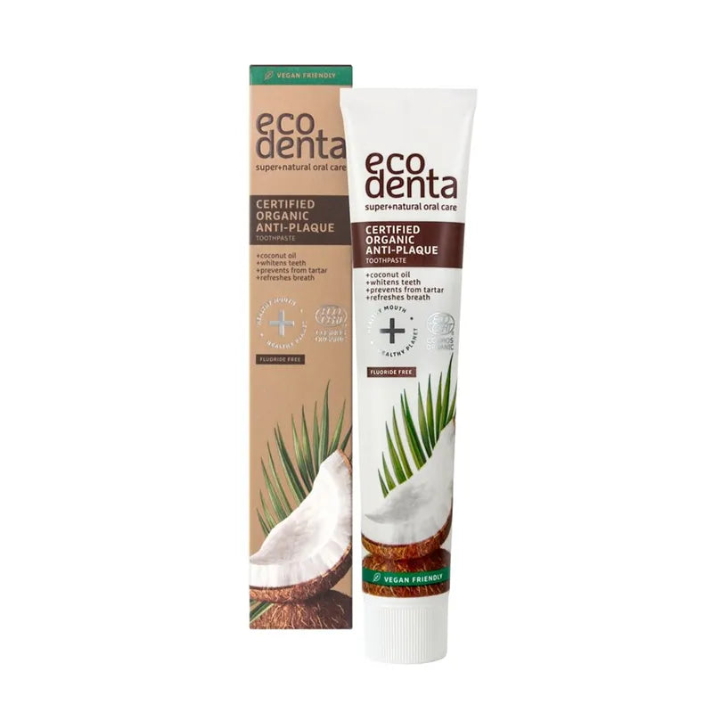 Ecodenta, Anti-Plakk Tannkrem Øko Uten Fluor 75 ml - Tannkrem - JK-Shop