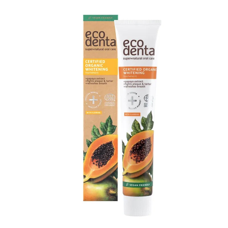 Ecodenta, Whitening Tannkrem Med Fluor Papaya 75 ml - Tannkrem - JK-Shop