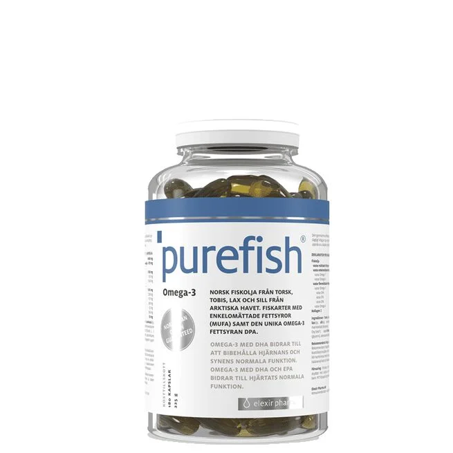 Elexir Pharma Purefish Omega-3 180 kapsler - Omega-3 - JK-Shop