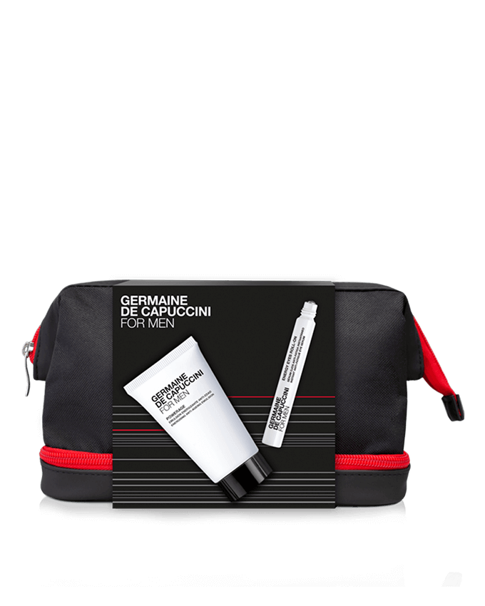 FOR MEN POWERAGE ENERGISING ANTI-AGE EMULSION & ENERGY EYES ROLL-ON KIT-Germaine de Capuccini-J&K Shop