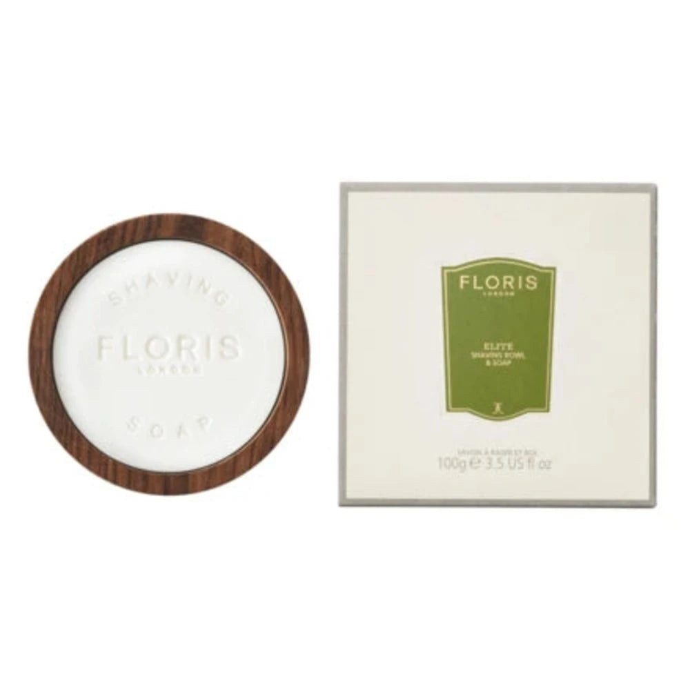 Floris Elite Barbersæbe i træskål 100 gr. - Barbersåpe - JK-Shop