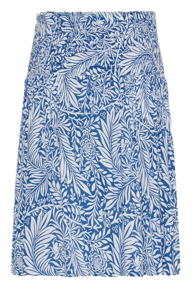 Fransa EASY SKIRT 2, BLUE WHITE PALM FLORAL - Skjørt - JK-Shop