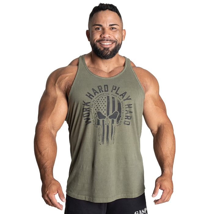 GASP Skull T-Back, Acid Washed Green - T-skjorter - JK-Shop