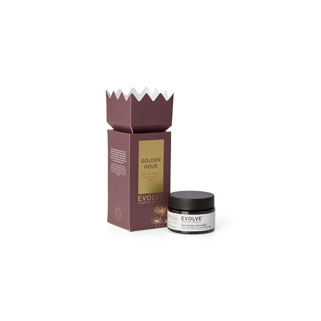 EVOLVE GOLDEN HOUR Gavepakke m/ Bio-Retinol Gold Mask - Ansiktsmaske - JK-Shop