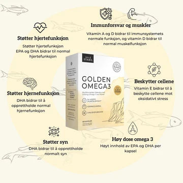 GOLDEN OMEGA3 FISKEOLJE, VIT A, E, D - Omega-3 - JK-Shop
