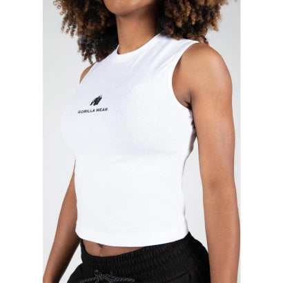 Gorilla Wear Livonia Crop Top (White) - Treningstopp dame - JK-Shop