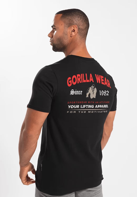 Gorilla Wear Warren T-Shirt, Black - T-skjorter - JK-Shop