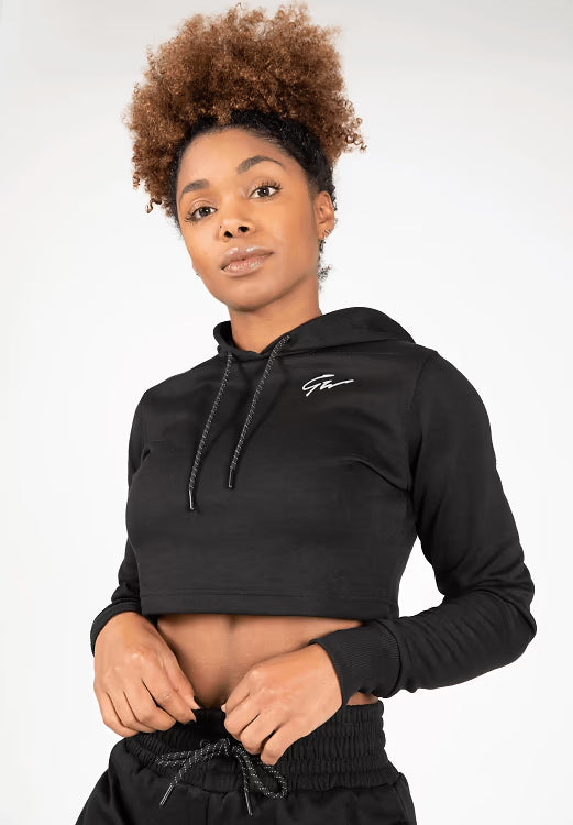 Gorilla Wera Pixley Crop Top Hoodie, Black, L - Hoodie dame - JK-Shop