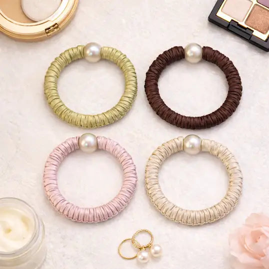 Hoops Silky Pearl Pink - Hårstrikk - JK-Shop