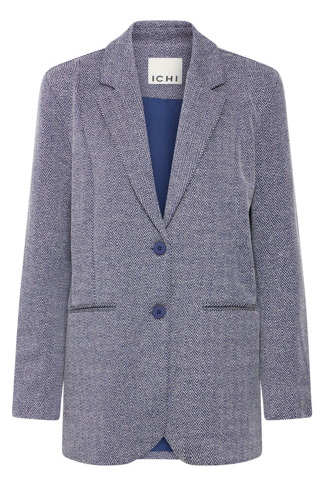 ICHI, IHKATE JACQUARD OVERSIZE BL - Jakker & blazere - JK-Shop