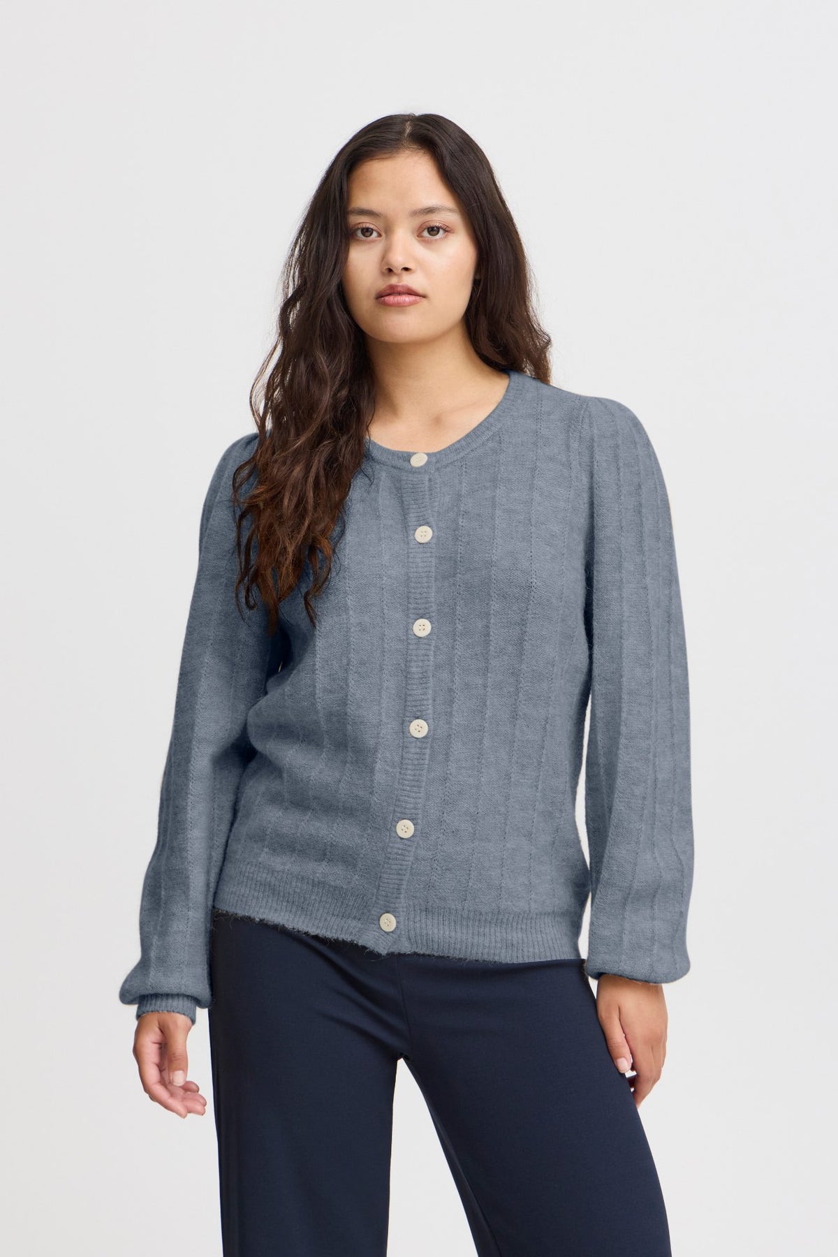 Ichi Kamara Cardigan Blue Mirage - Strikk & cardigans - JK-Shop