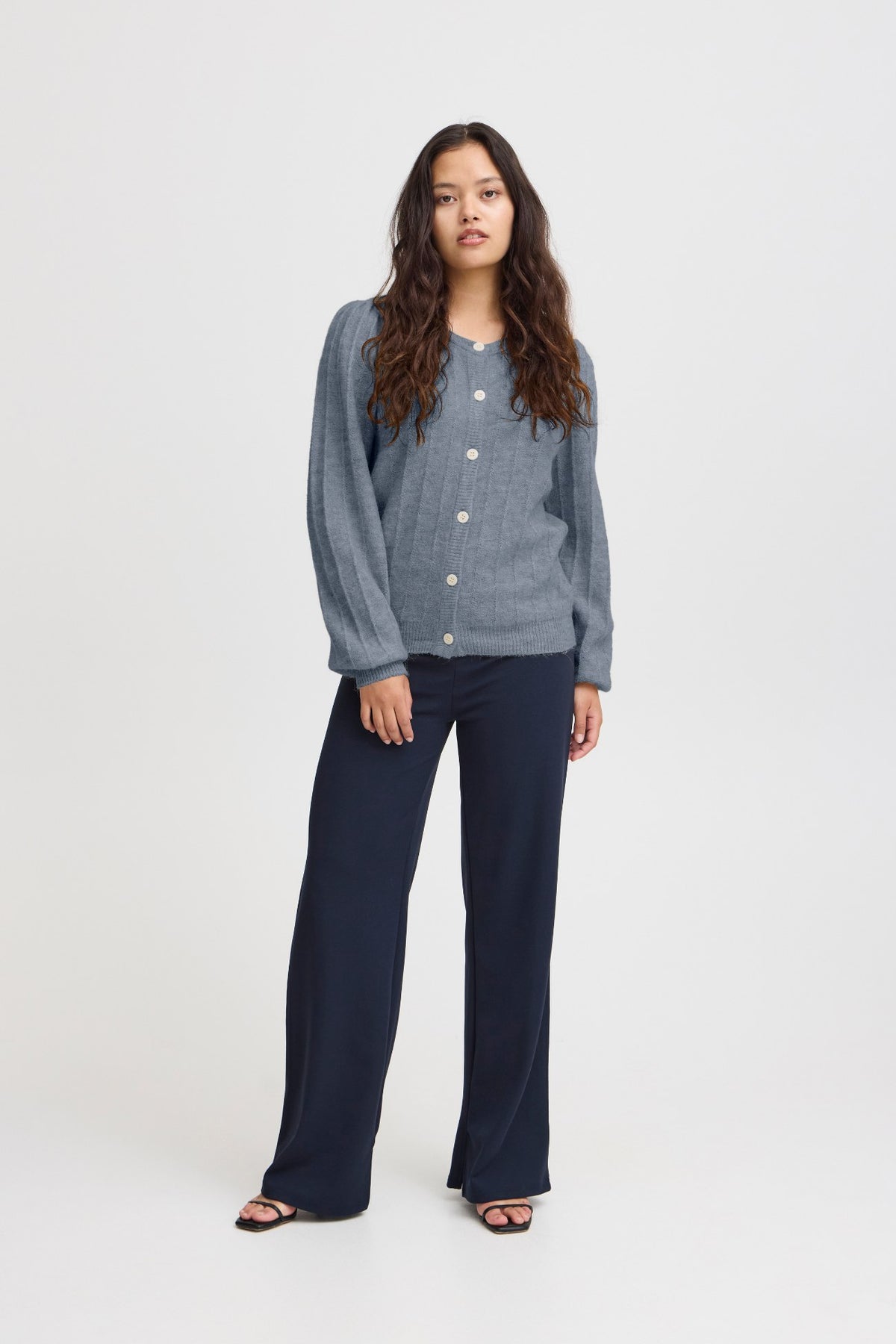 Ichi Kamara Cardigan Blue Mirage - Strikk & cardigans - JK-Shop