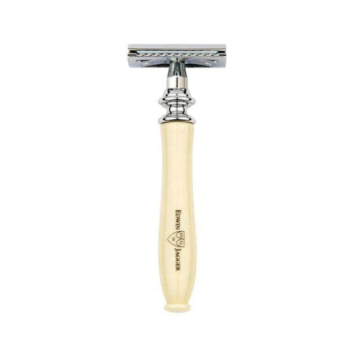 Imitation Ivory, Double Edge Safety Razor, Feather blades - Barberhøvel - JK-Shop