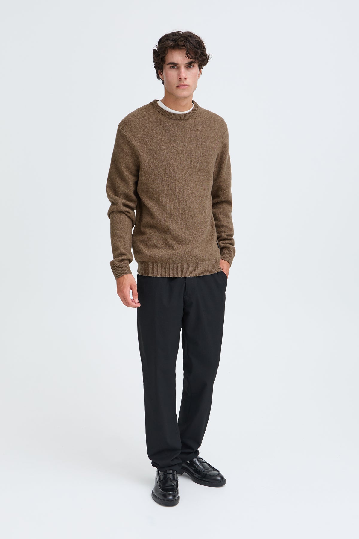 Casual Friday Karl Lambswool Knit Chocolate Chip Melange