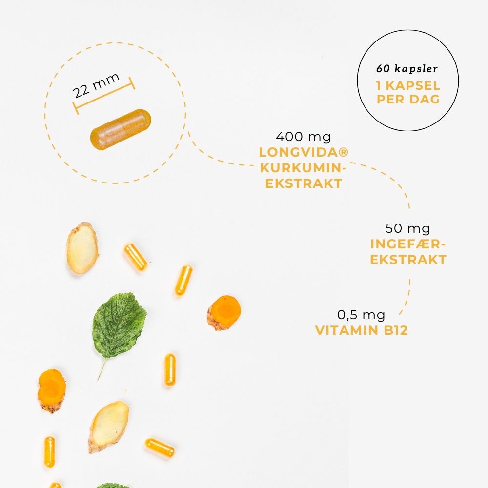 KURKUMIN, INGEFÆR & B12 - Vitaminer og kosttilskudd - JK-Shop