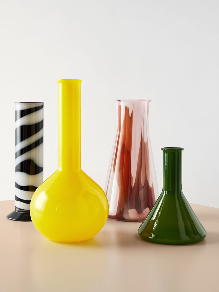 KostaBoda Lab rundflaske vase gul 315mm -  - JK-Shop