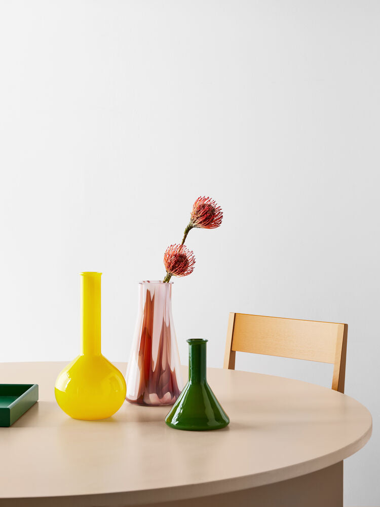 KostaBoda Lab rundflaske vase gul 315mm -  - JK-Shop