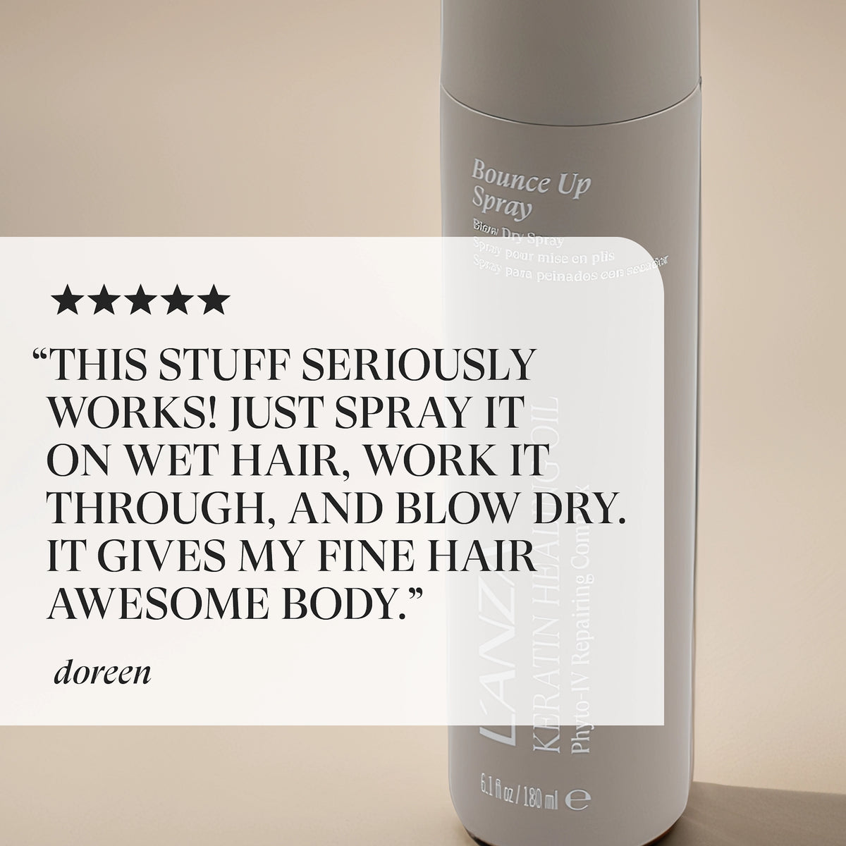 Lanza Keratin Healing Oil Bounce Up Spray 180 ml - Hårspray - JK-Shop