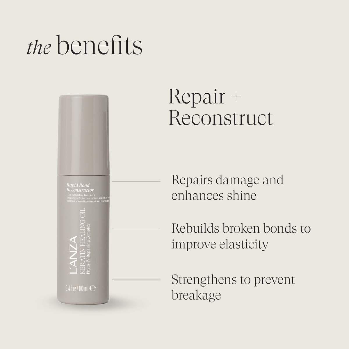Lanza Keratin Healing Oil Rapid Bond Reconstructor 100 ml - Hårkur - JK-Shop