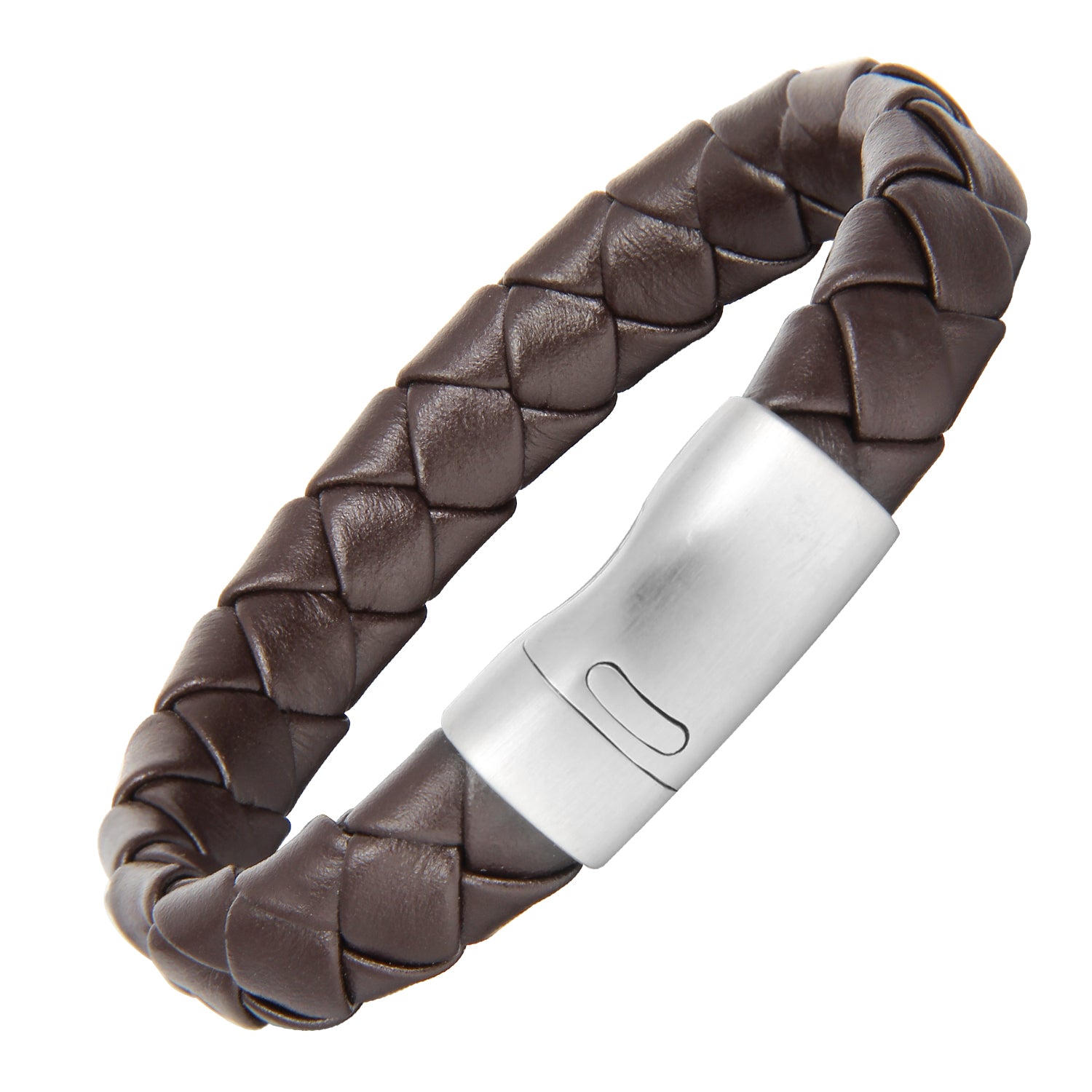 Magnetico Luxe - Flettet Lærarmbånd i Brun - Armbånd - JK-Shop