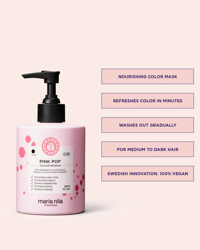 Maria Nila Colour Refresh Pink Pop 300ml - Hårkur - JK-Shop - bilde 4