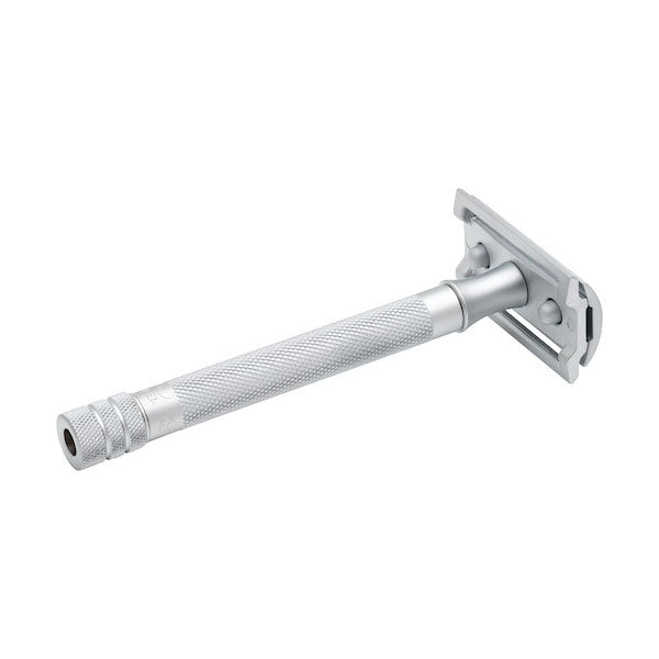 MERKUR (22C) Straight Comb + Open Tooth Long Handle, Matt Chrome