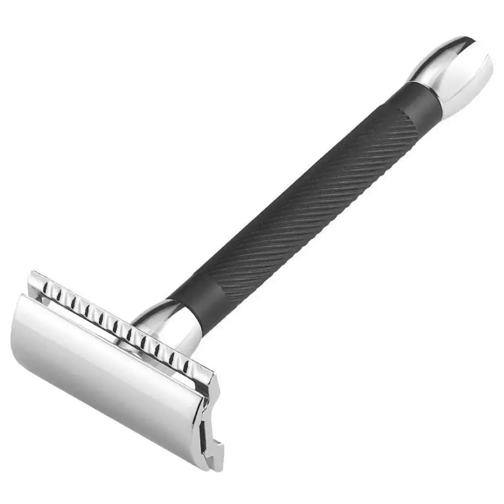 Merkur Barberhøvel 20C Krom med sort håndtak - Barberhøvel - JK-Shop