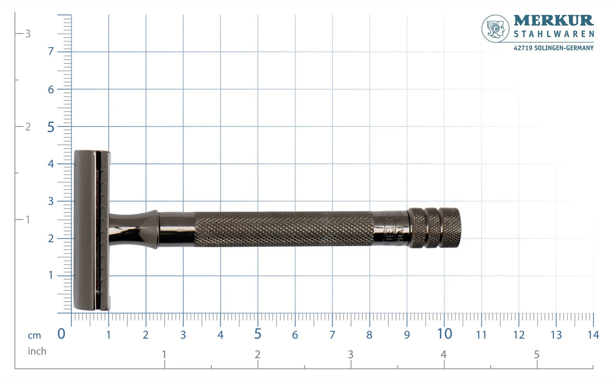 Merkur De Razor 23C Metallic Grey - Barberhøvel - JK-Shop