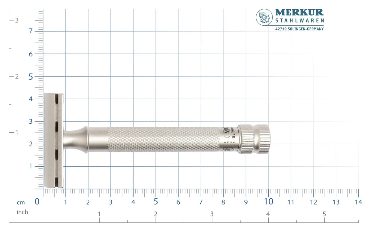 Merkur De Razor 34 Inox XL Satin - Barberhøvel - JK-Shop