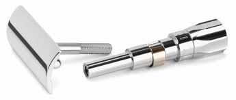 Merkur Metal Knob 500 Bright Chrome - Progress Short Handle - Barberhøvel - JK-Shop