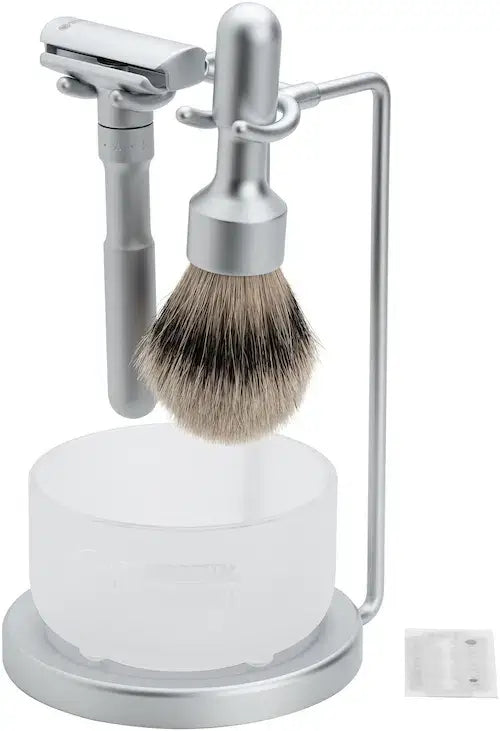 Merkur, Shaving Set Futur (750) Silvertip Badger - Barbersett - JK-Shop