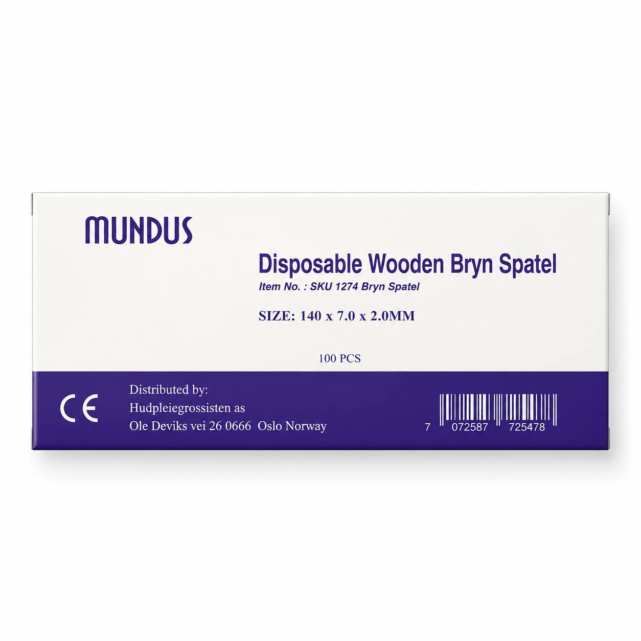 Mundus, Brynspatel (størrelse 140x7.0x2.0mm) -  - JK-Shop