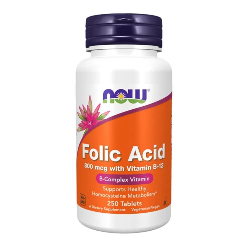 NOW FOLIC ACID 800 MCG 250 TABSS - Vitaminer & kosttilskudd - JK-Shop