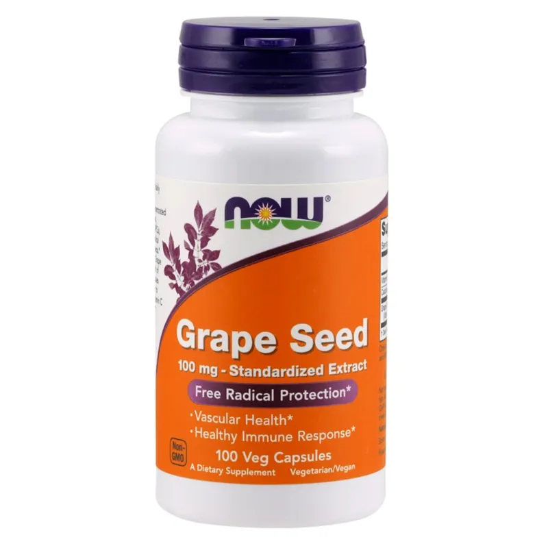 NOW GRAPE SEED ANTI 100 MG 100 VCAPS - Vitaminer & kosttilskudd - JK-Shop