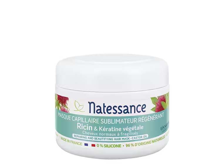 Natessance Repairing & Beautifying Mask - Castor Oil & Plant Keratin, 200 ml - Hårkur - JK-Shop