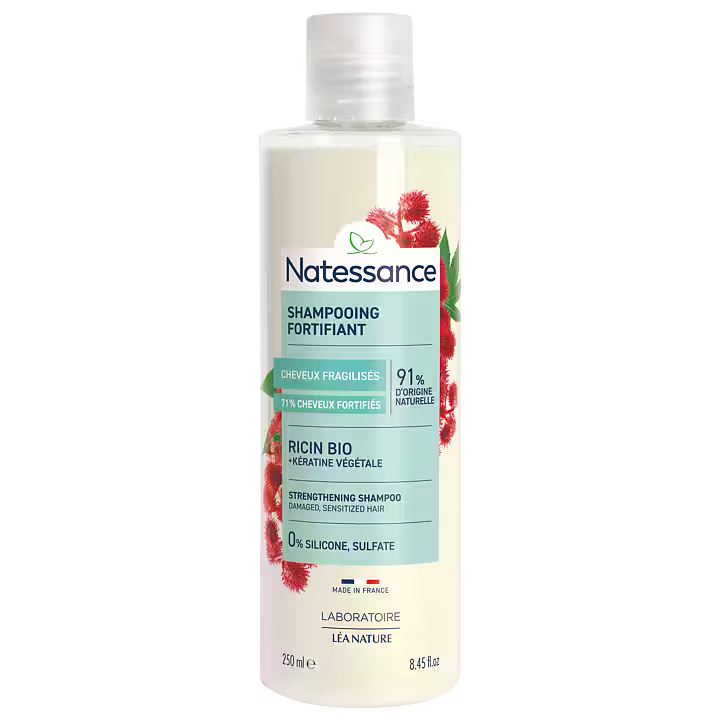 Natessance Strengthening Shampoo - Castor Oil & Plant Keratin, 250 ml - Sjampo - JK-Shop