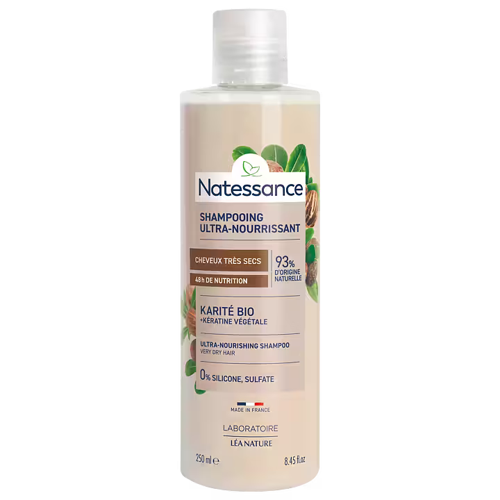 Natessance Ultra Nourishing Shampoo - Shea & Plant Keratin, 250 ml - Sjampo - JK-Shop